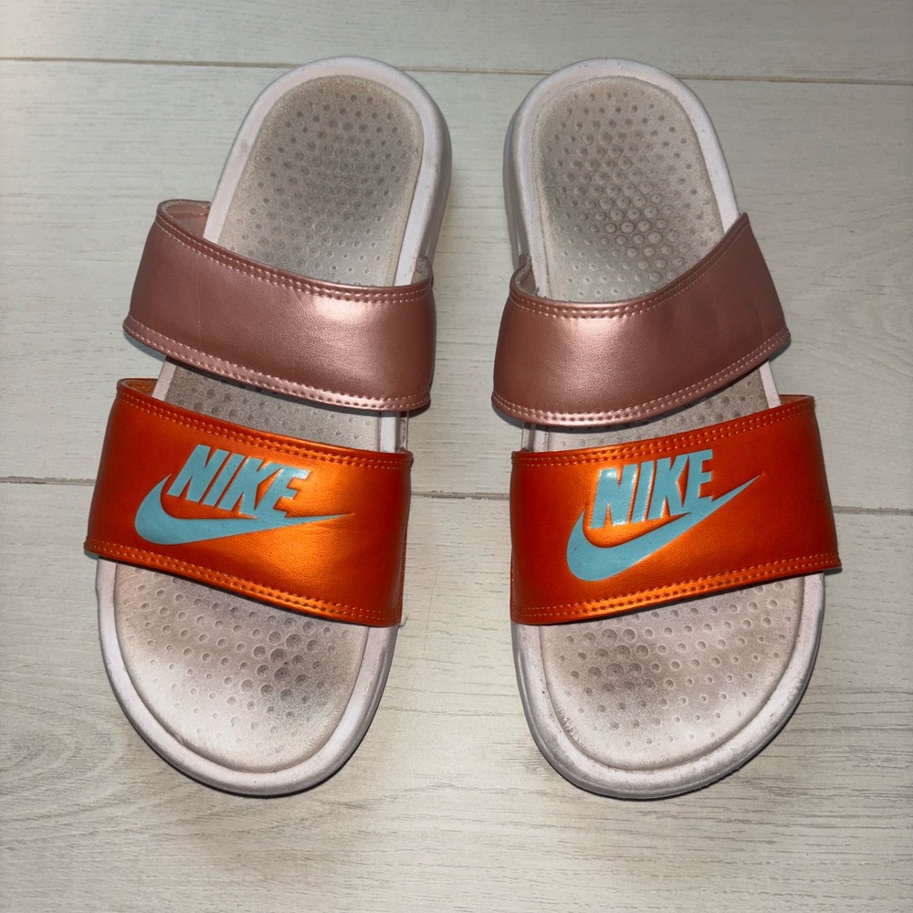 Nike Women’s Sandals - Orange/Pink Size 9